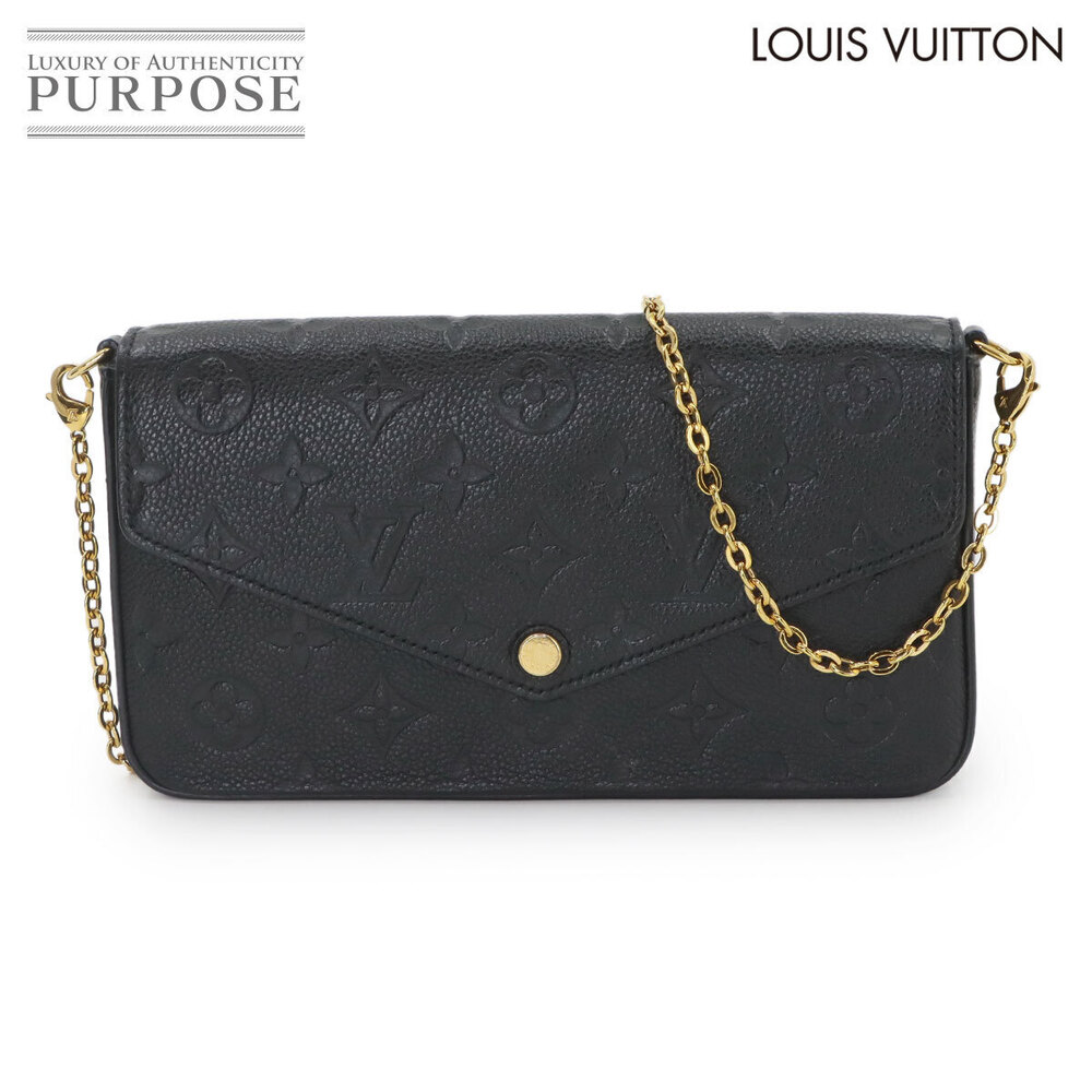 Louis Vuitton Monogram Empreinte Pochette Felice Wallet Leather Pouch Noir Black